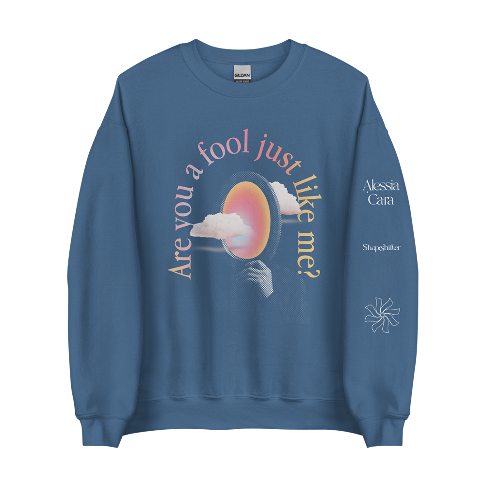 'Are You A Fool' Slate Blue Crewneck