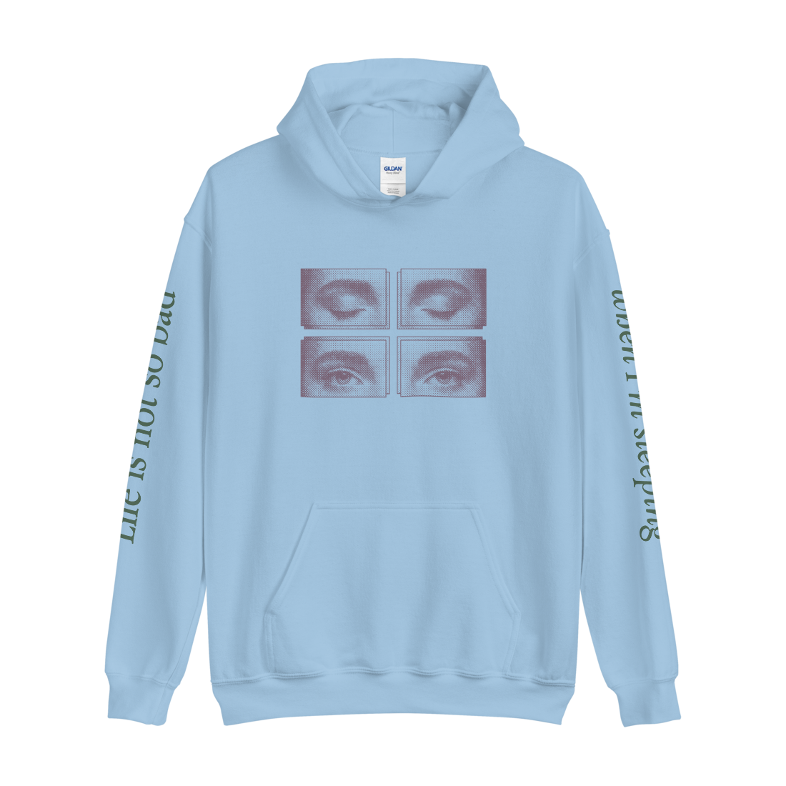 Sleeping Light Blue Hoodie Front