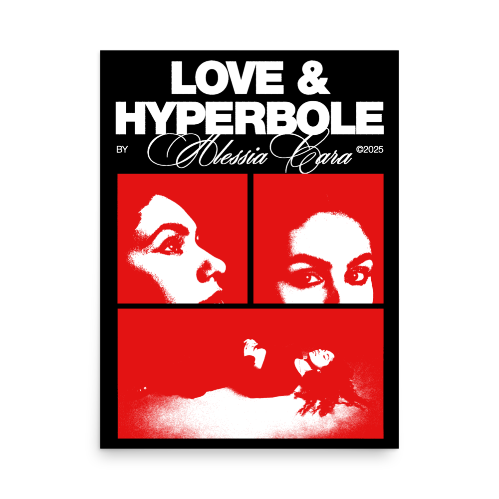 Love & Hyperbole Poster on Black