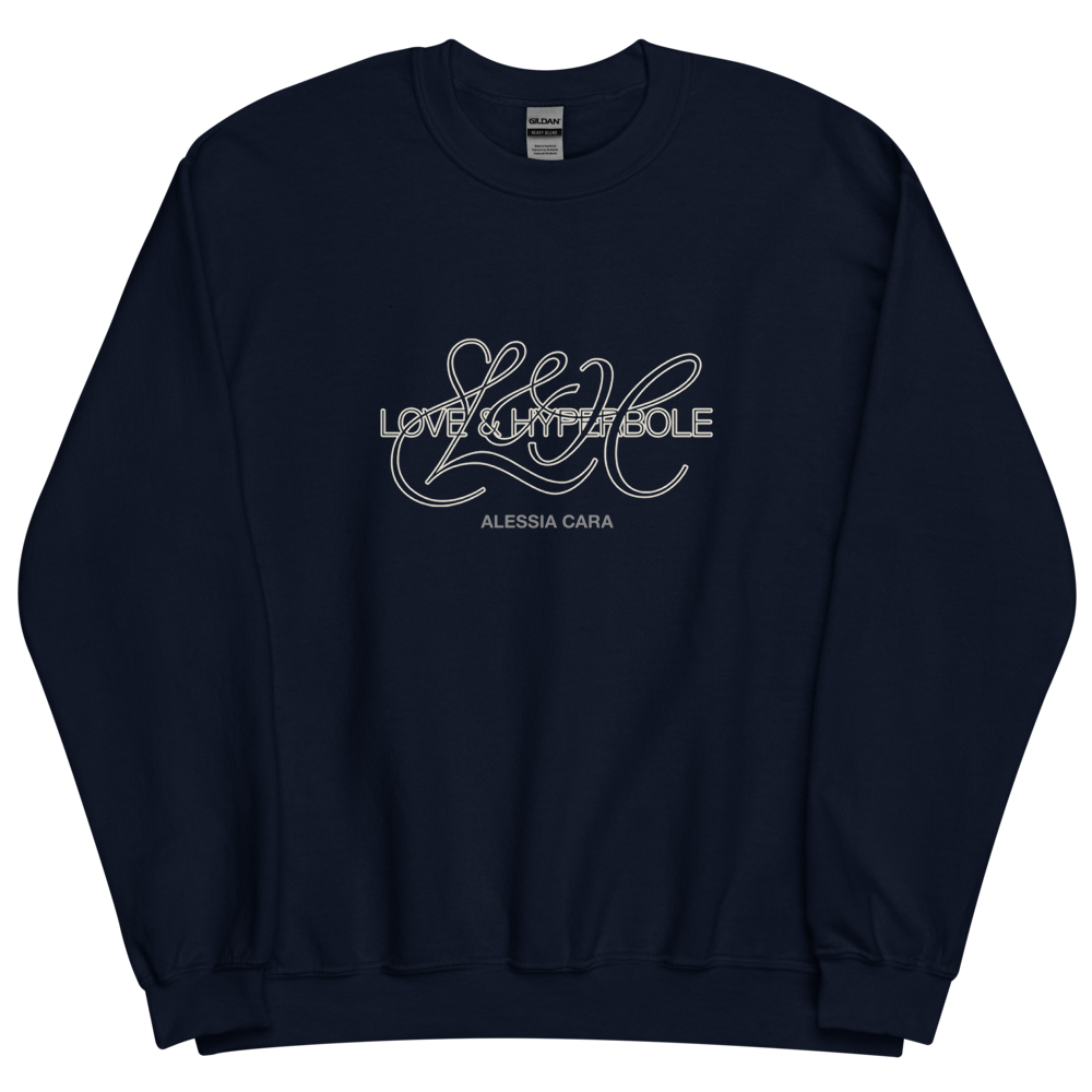 Love & Hyperbole Crewneck Sweatshirt on Navy